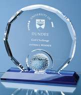 Golf Ball Crystal Glass Award Trophy